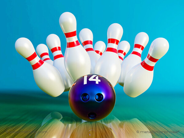 Metalmorphose Metalmorphose - sleutelhanger - bowling pin & ball Metalmorphose Metalmorphose - sleutelhanger - bowling pin & ball