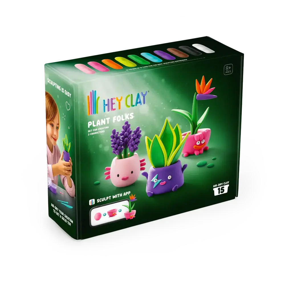 Hey Clay Hey Clay - boetseerklei - plant folks (15 potjes)