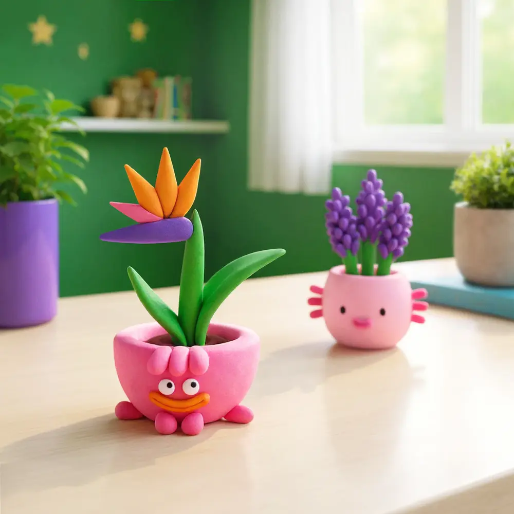 Hey Clay Hey Clay - boetseerklei - plant folks (15 potjes)