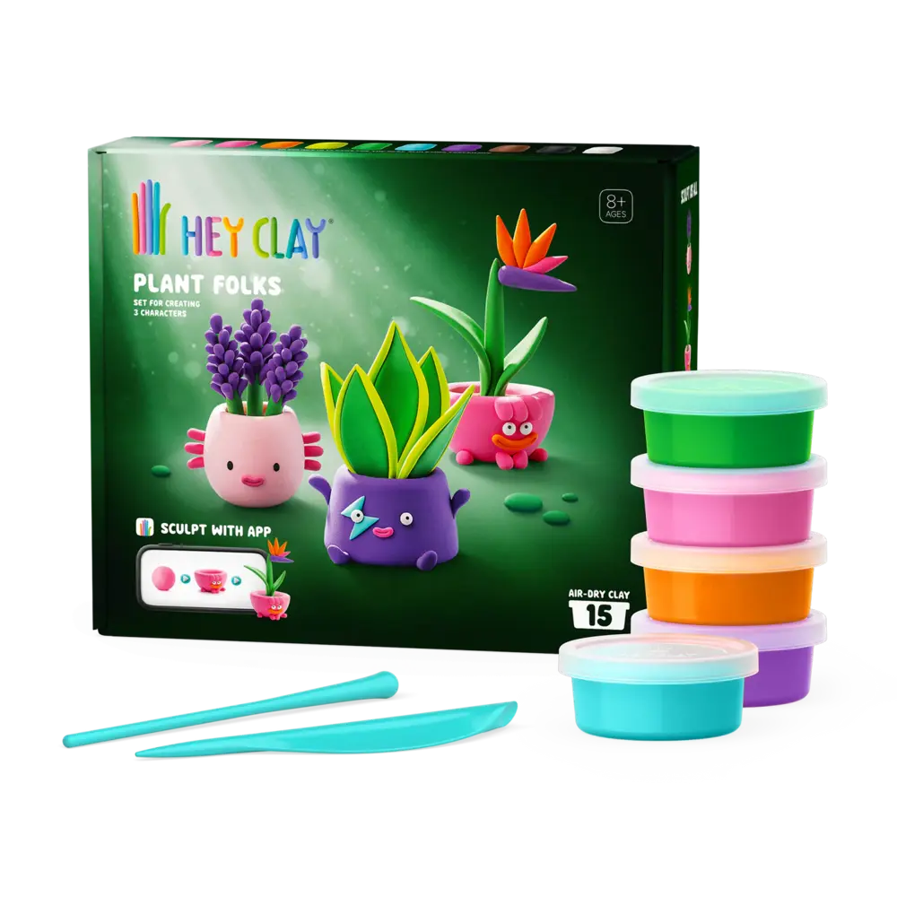 Hey Clay Hey Clay - boetseerklei - plant folks (15 potjes)