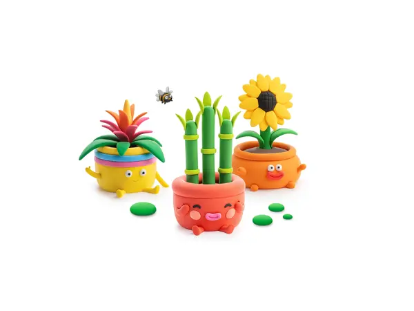 Hey Clay Hey Clay - boetseerklei - plant friends (15 potjes)