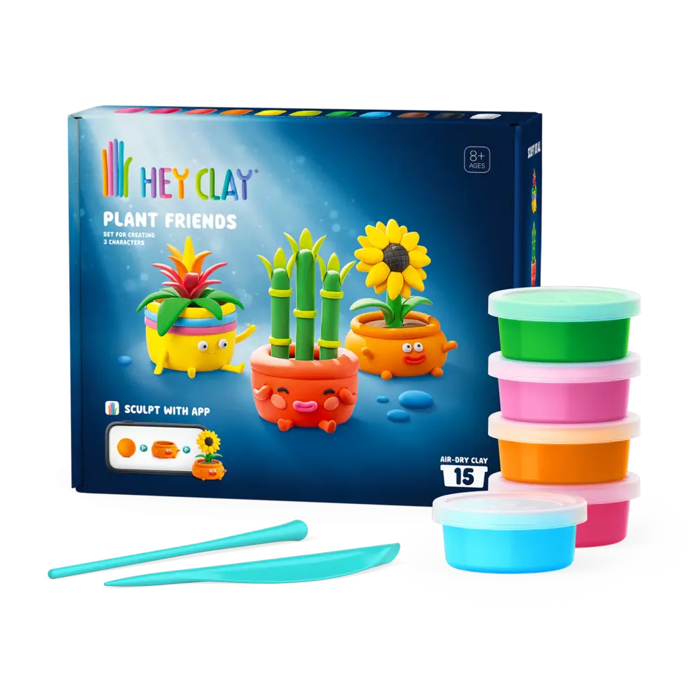 Hey Clay Hey Clay - boetseerklei - plant friends (15 potjes)