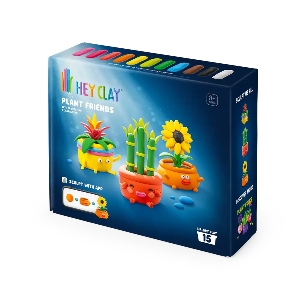 Hey Clay Hey Clay - boetseerklei - plant friends (15 potjes)