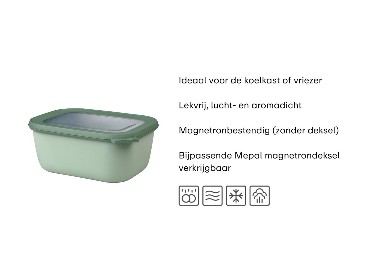 Mepal Mepal - multikom cirqula rechthoekig 3000 ml - nordic white