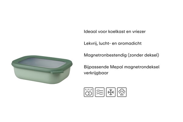 Mepal Mepal - multikom cirqula rechthoekig 1000 ml - nordic white