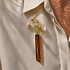 Muurbloempjes - bloemenbroche - amber