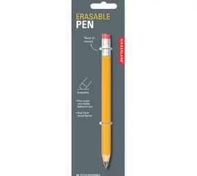 Kikkerland Kikkerland - uitwisbare pen - geel potlood Kikkerland Kikkerland - uitwisbare pen - geel potlood
