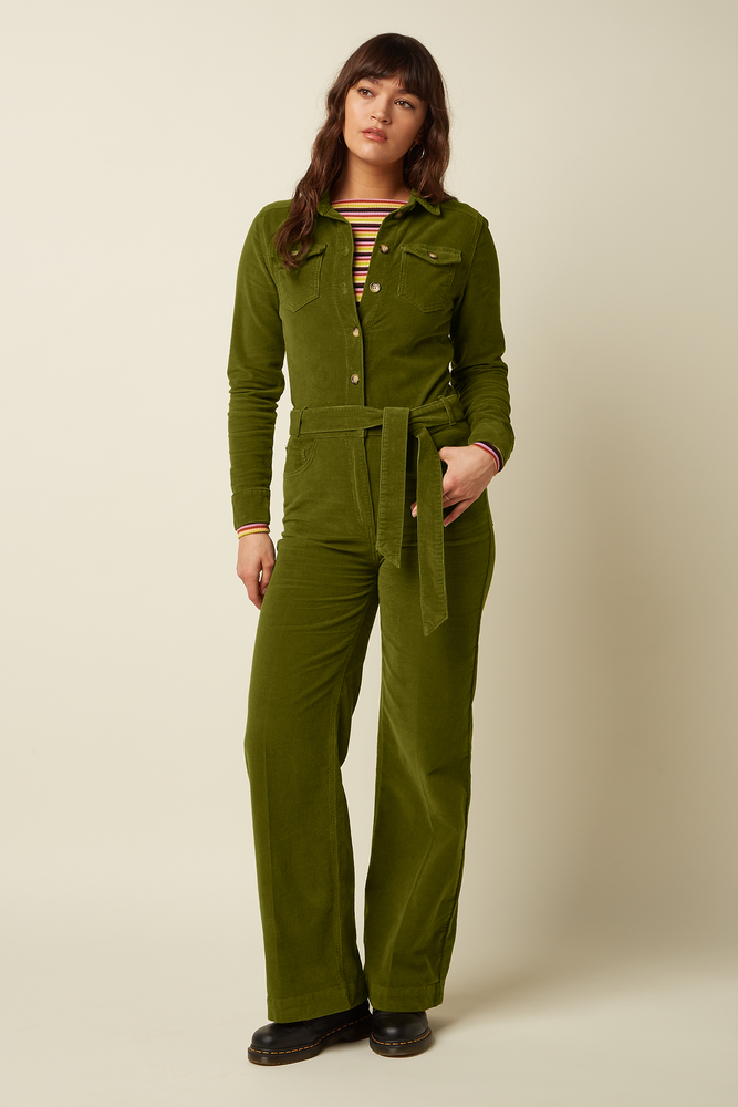 King Louie King Louie - mia jumpsuit baby cord - posey green King Louie King Louie - mia jumpsuit baby cord - posey green