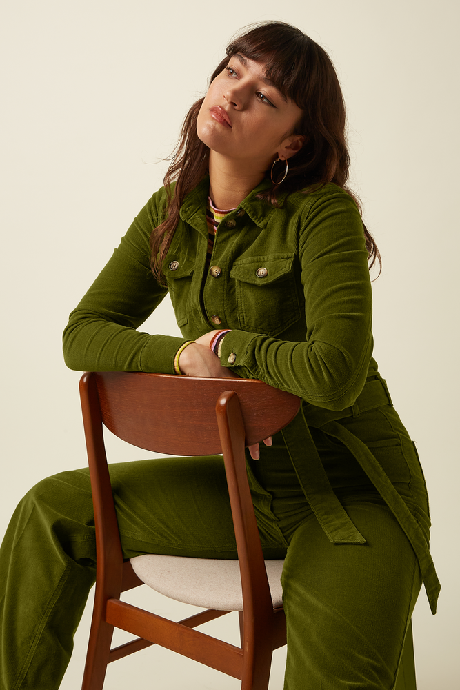 King Louie King Louie - mia jumpsuit baby cord - posey green King Louie King Louie - mia jumpsuit baby cord - posey green