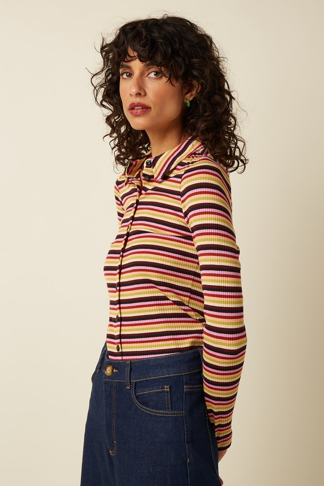 King Louie King Louie - blouse josie stripe - multi color King Louie King Louie - blouse josie stripe - multi color