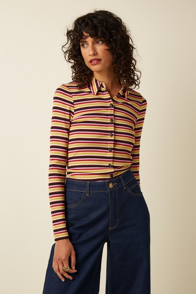 King Louie King Louie - blouse josie stripe - multi color King Louie King Louie - blouse josie stripe - multi color