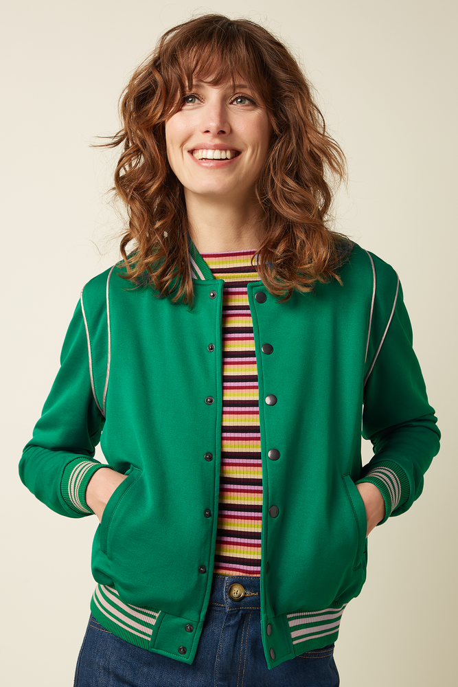 King Louie King Louie - varsity jacket hollis sweat - meadow green King Louie King Louie - varsity jacket hollis sweat - meadow green