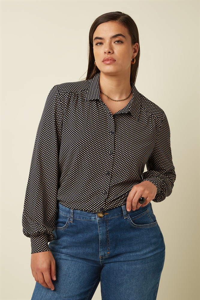 King Louie King Louie - carina blouse piper - ink blue King Louie King Louie - carina blouse piper - ink blue