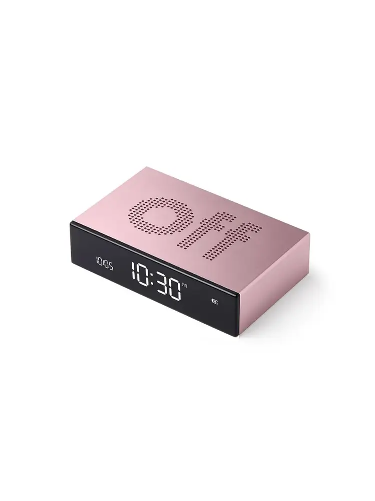 Lexon Lexon - flip premium wekker - alu lichtroze