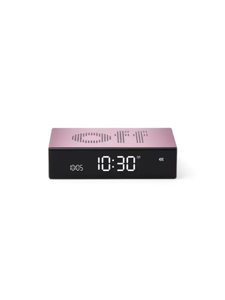 Lexon Lexon - flip premium wekker - alu lichtroze