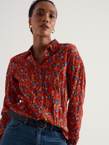 Seasalt Seasalt - larissa shirt - tomato blooms cinnamon Seasalt Seasalt - larissa shirt - tomato blooms cinnamon