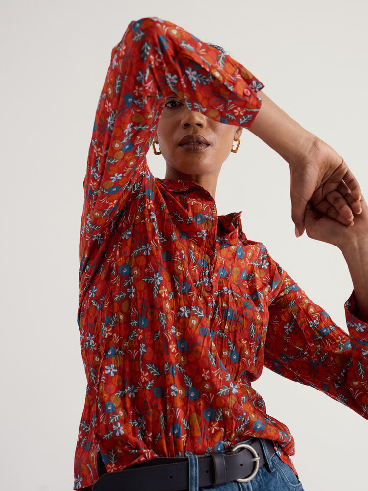 Seasalt Seasalt - larissa shirt - tomato blooms cinnamon Seasalt Seasalt - larissa shirt - tomato blooms cinnamon