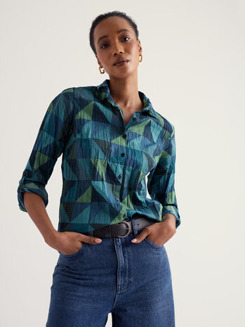 Seasalt Seasalt - larissa shirt - blanket geo estuary Seasalt Seasalt - larissa shirt - blanket geo estuary