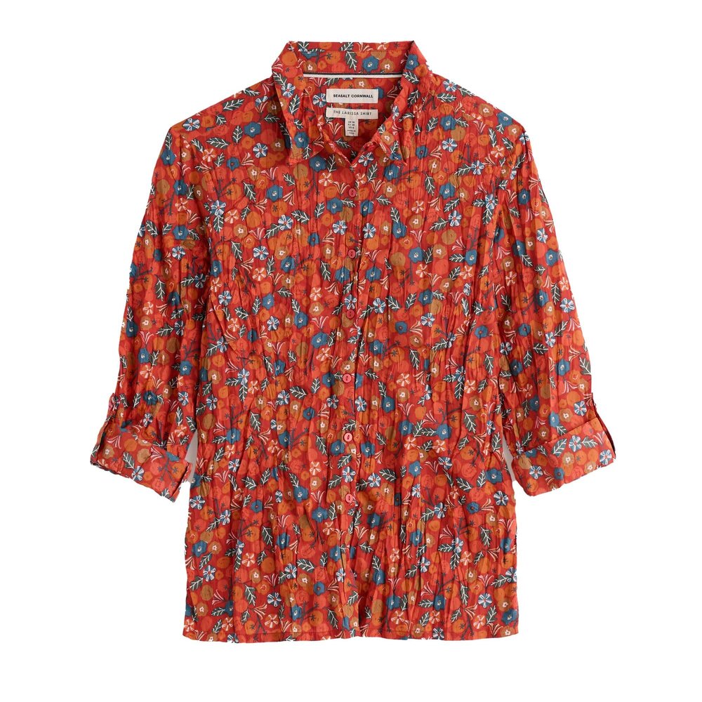 Seasalt Seasalt - larissa shirt - tomato blooms cinnamon Seasalt Seasalt - larissa shirt - tomato blooms cinnamon