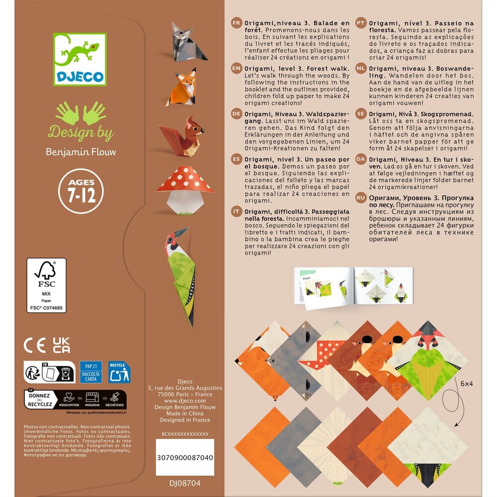 Djeco Djeco - origami - bosdieren Djeco Djeco - origami - bosdieren