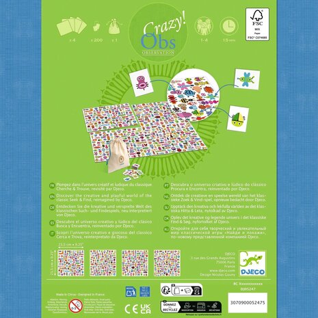Djeco Djeco - zoekspel crazy obs - tiny beasts Djeco Djeco - zoekspel crazy obs - tiny beasts