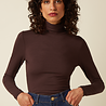 King Louie King Louie - rollneck top uni rib - chocolate King Louie King Louie - rollneck top uni rib - chocolate