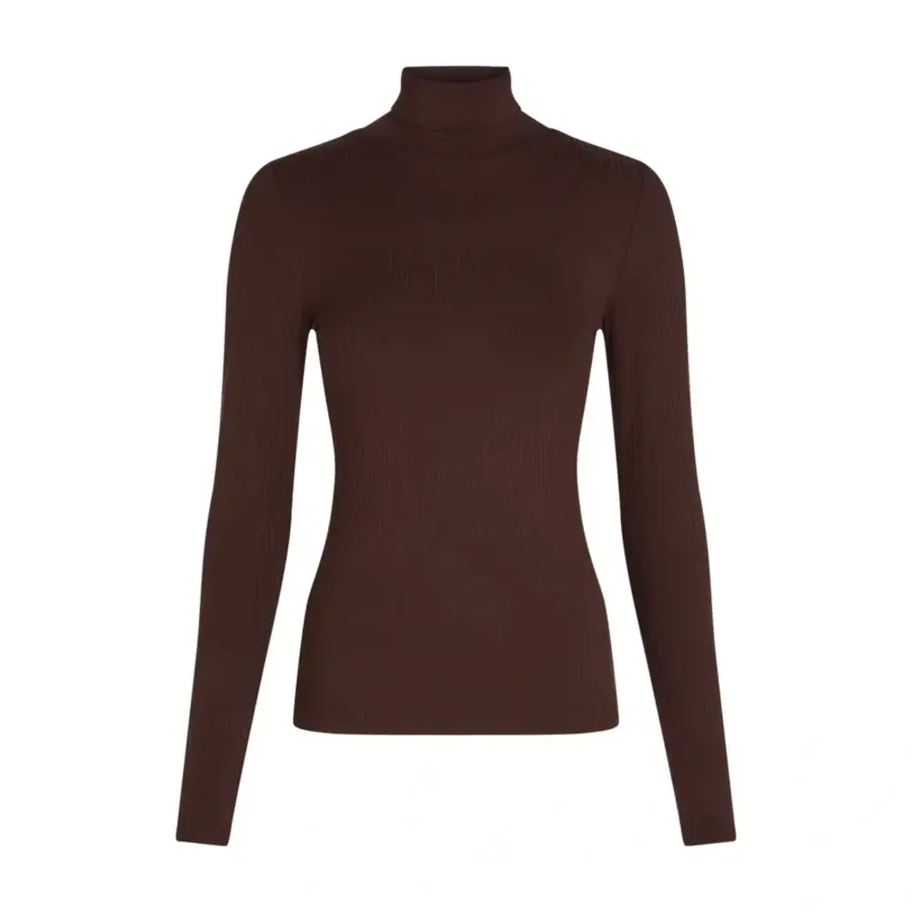 King Louie King Louie - rollneck top uni rib - chocolate King Louie King Louie - rollneck top uni rib - chocolate
