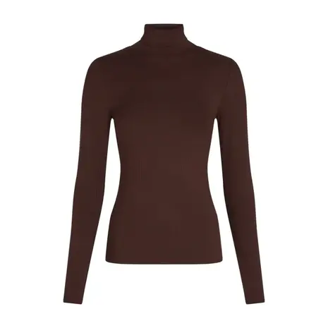 King Louie King Louie - rollneck top uni rib - chocolate King Louie King Louie - rollneck top uni rib - chocolate