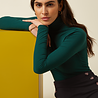King Louie King Louie - rollneck top uni rib - pine green King Louie King Louie - rollneck top uni rib - pine green