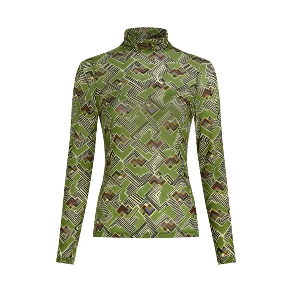 King Louie King Louie - rollneck top leia mesh - posey green King Louie King Louie - rollneck top leia mesh - posey green