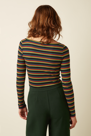 King Louie King Louie - lili top lottie stripe - botanical green King Louie King Louie - lili top lottie stripe - botanical green