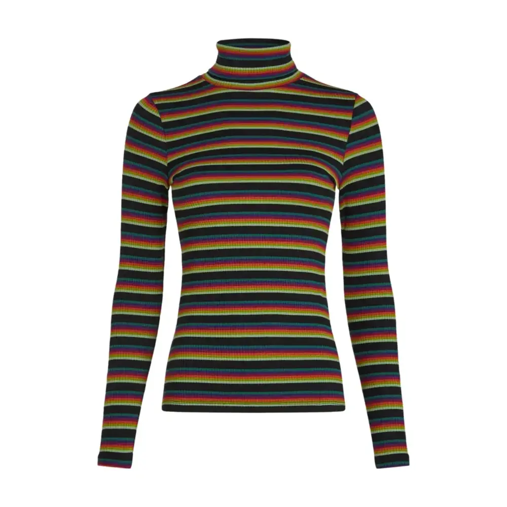 King Louie King Louie - rollneck top lottie stripe - botanical green King Louie King Louie - rollneck top lottie stripe - botanical green