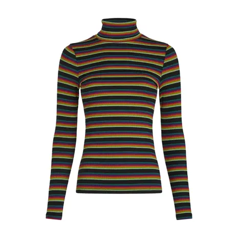 King Louie King Louie - rollneck top lottie stripe - botanical green King Louie King Louie - rollneck top lottie stripe - botanical green