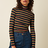 King Louie King Louie - rollneck top lottie stripe - botanical green King Louie King Louie - rollneck top lottie stripe - botanical green