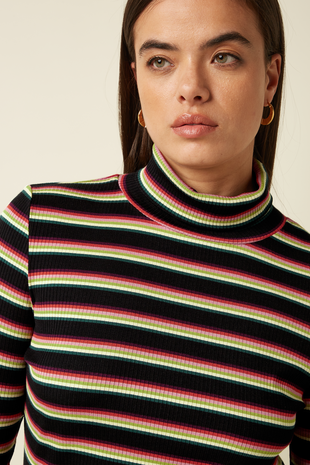 King Louie King Louie - rollneck top lottie stripe - imperial purple King Louie King Louie - rollneck top lottie stripe - imperial purple
