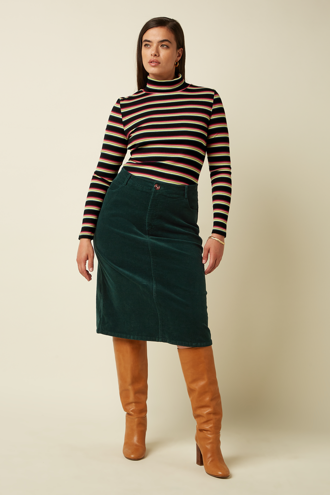 King Louie King Louie - rollneck top lottie stripe - imperial purple King Louie King Louie - rollneck top lottie stripe - imperial purple