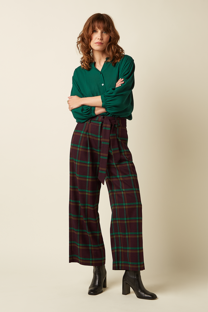 King Louie King Louie - ava pants vera check - porto red King Louie King Louie - ava pants vera check - porto red