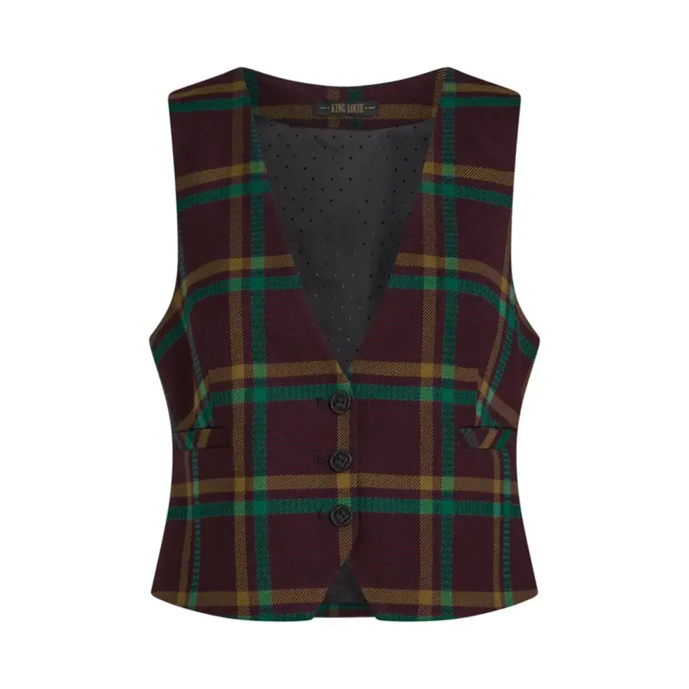 King Louie King Louie - cissy gilet vera check - porto red King Louie King Louie - cissy gilet vera check - porto red