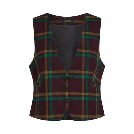 King Louie King Louie - cissy gilet vera check - porto red King Louie King Louie - cissy gilet vera check - porto red