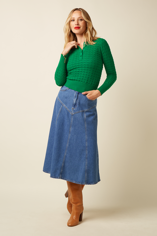 King Louie King Louie - polo top avel knit - meadow green King Louie King Louie - polo top avel knit - meadow green