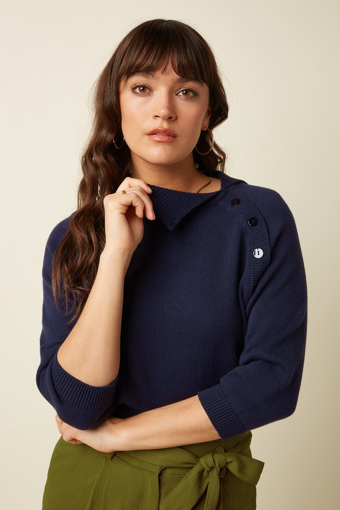 King Louie King Louie - zira knit top bonheur - evening blue King Louie King Louie - zira knit top bonheur - evening blue