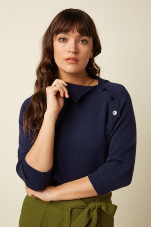 King Louie King Louie - zira knit top bonheur - evening blue King Louie King Louie - zira knit top bonheur - evening blue