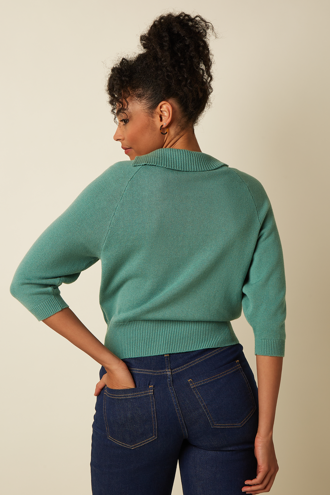 King Louie King Louie - zira knit top bonheur - dusty turquoise King Louie King Louie - zira knit top bonheur - dusty turquoise