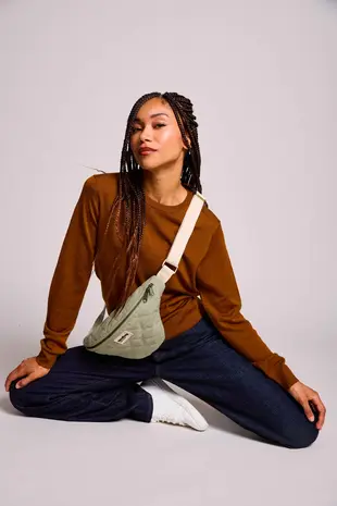 Hindbag Hindbag - olivia quilted fanny pack - green clay Hindbag Hindbag - olivia quilted fanny pack - green clay