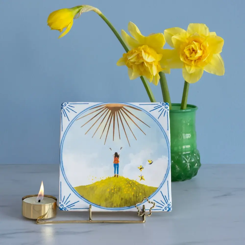 Storytiles Storytiles - tegel medium - face the sunshine (13x13 cm) Storytiles Storytiles - tegel medium - face the sunshine (13x13 cm)