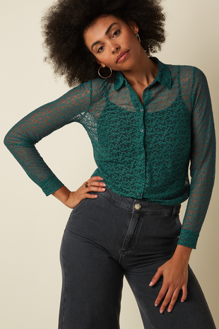 King Louie King Louie - blouse stretch lace - dragonfly green King Louie King Louie - blouse stretch lace - dragonfly green