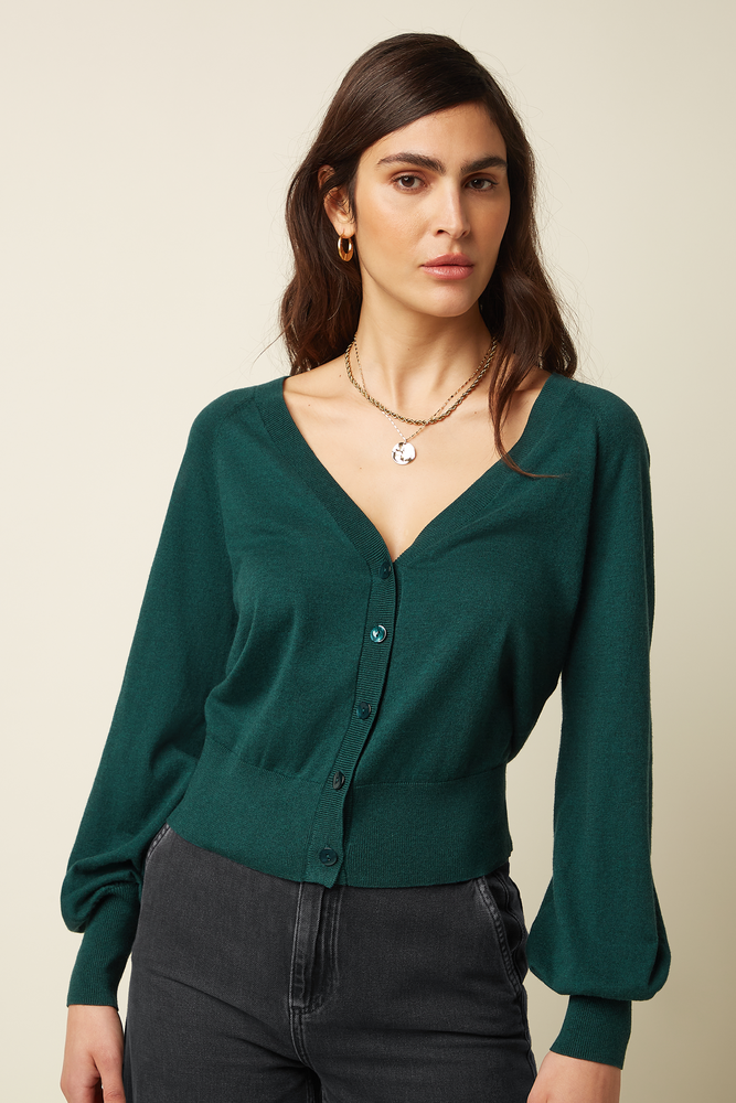 King Louie King Louie - cardi v raglan cocoon - pine green