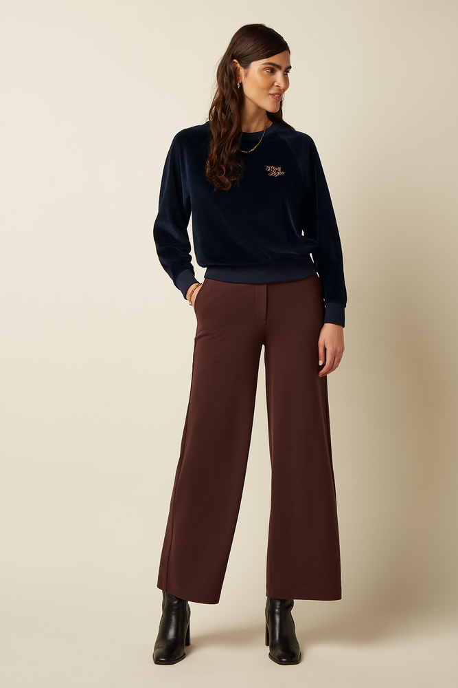 King Louie King Louie - febe sweater baton velvet - sapphire blue King Louie King Louie - febe sweater baton velvet - sapphire blue