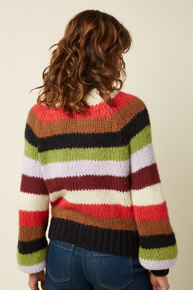 King Louie King Louie - raglan cardi campo knit stripe - multi color