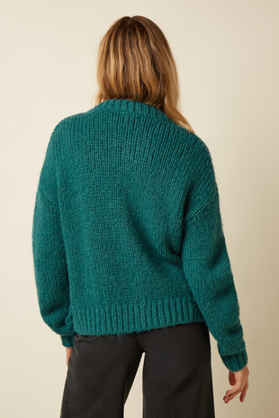 King Louie King Louie - cardi oversize short campo knit - antique green King Louie King Louie - cardi oversize short campo knit - antique green
